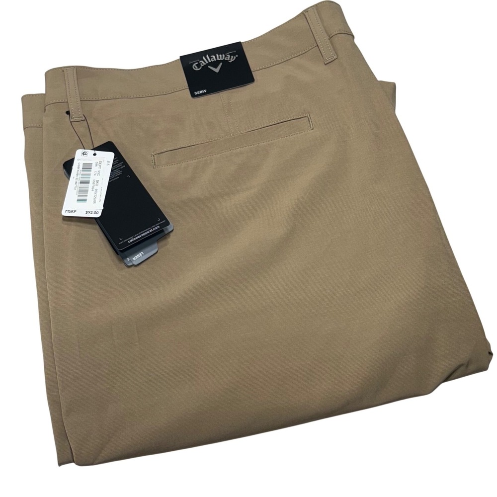 Callaway Golf Shorts Mens 52 Tan Opti-Dri Stretch Performance Athletic‎ NEW $98
